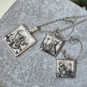 Carré Ténèbres 4 | Ensemble collier et boucles           -        Livraison gratuite