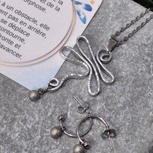 Libellule #47 | Ensemble colier et boucles           -       Livraison gratuite